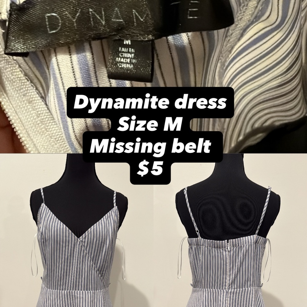 Dynamite Strapless Blue and White Dress